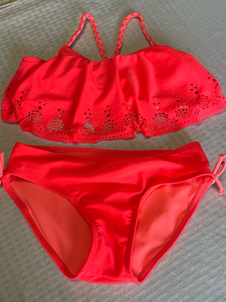 Cat & Jack Neon Coral Bikini Top